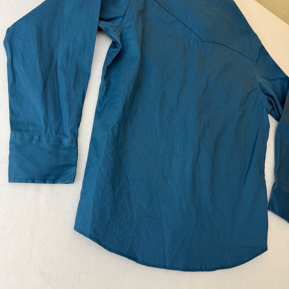 Wrangler Teal Button-Down Western Shirt - Picture 10 of 11